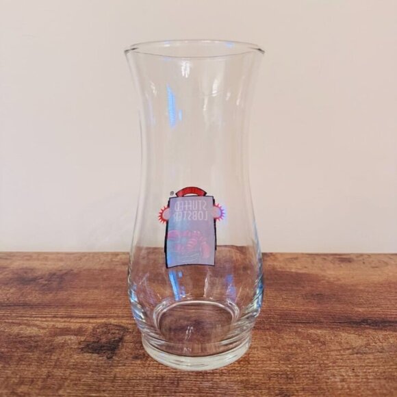 Red Lobster Glass Vase Nautical Coastal Theme Stuffed Lobster Design - Picture 4 of 7